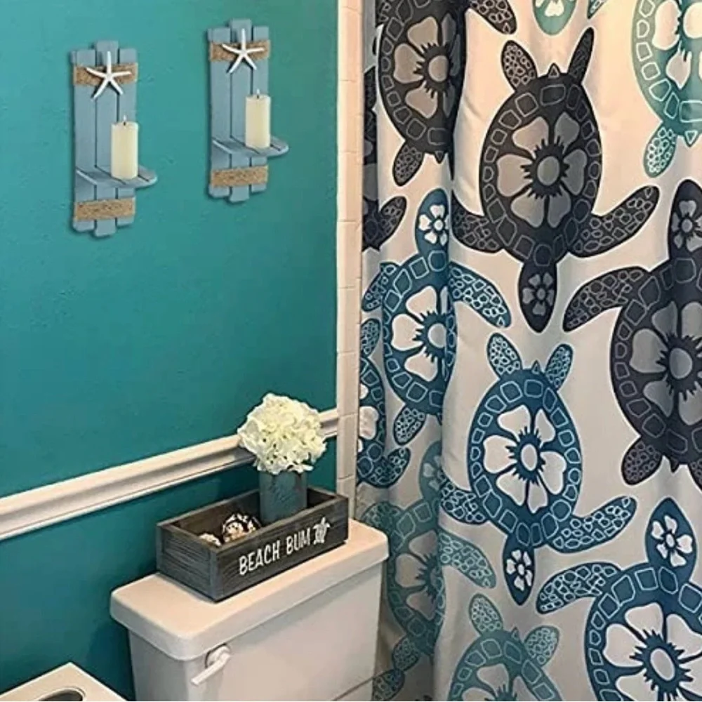 Beach Starfish Wall Candle Sconces Decor, Ocean Themed Wall-Mount Candle Holders
